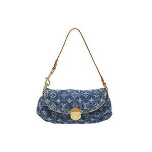 Louis Vuitton Pleaty handbag Monogram denim leather blue